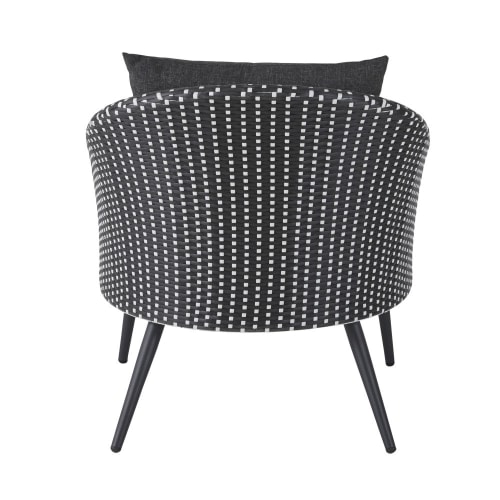 Kelder dun wekelijks Grijze en zwarte fauteuil met witte ronde motieven voor professioneel  gebruik Lubi Business | Maisons du Monde