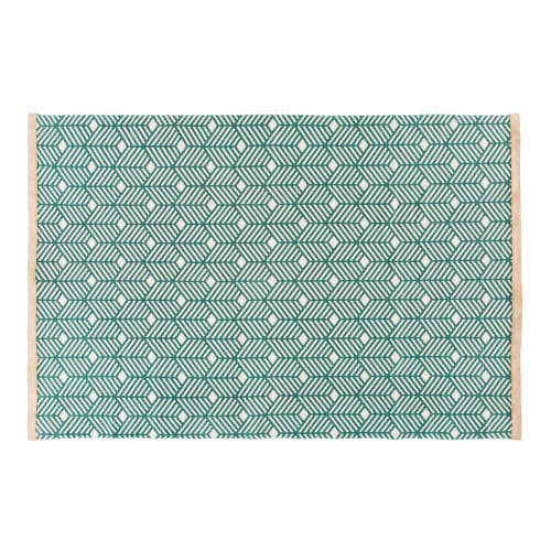Gruner Baumwollteppich Mit Grafischen Motiven 160x230 Greeny Maisons Du Monde