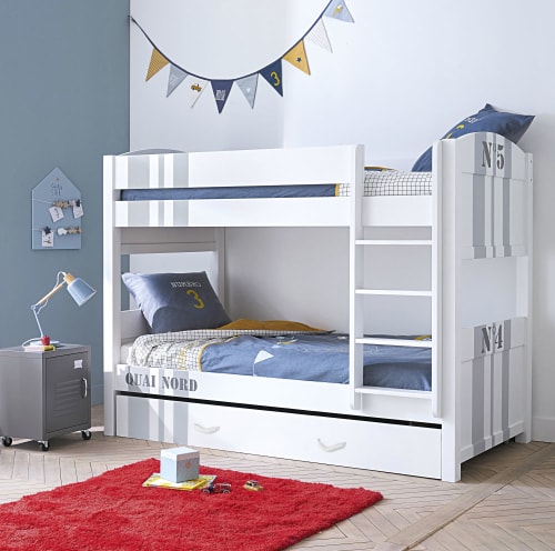 Guirlande Fanions En Coton Imprime Bleu Et Jaune Moutarde L0 Petit Bolide Maisons Du Monde