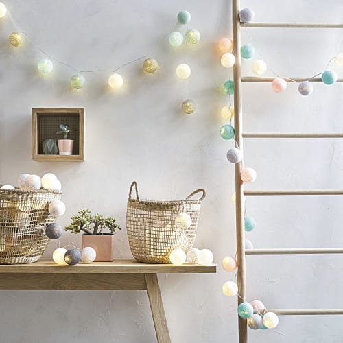 Guirlande Lumineuse 24 Led En Coton Multicolore L290 Lina