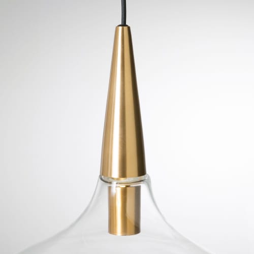 Business Lampen und dekorationsgegenstände | Hängelampe aus Glas und goldfarbenem Metall - MI49054