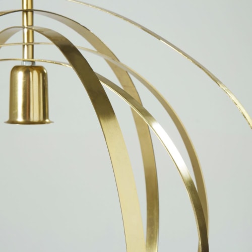 Business Lampen und dekorationsgegenstände | Hängelampe aus goldfarbenem Metall mit verstellbaren Ringen - WK15010