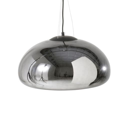 Business Lampen und dekorationsgegenstände | Hängelampe aus silberfarbenem Glas - QM01373