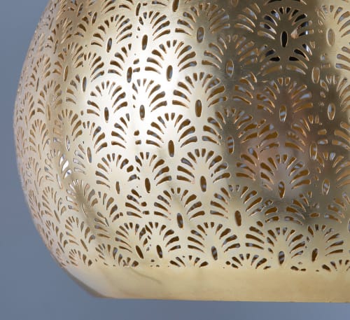Business Lampen und dekorationsgegenstände | Hängelampe aus ziseliertem Metall, goldfarben - KB76438