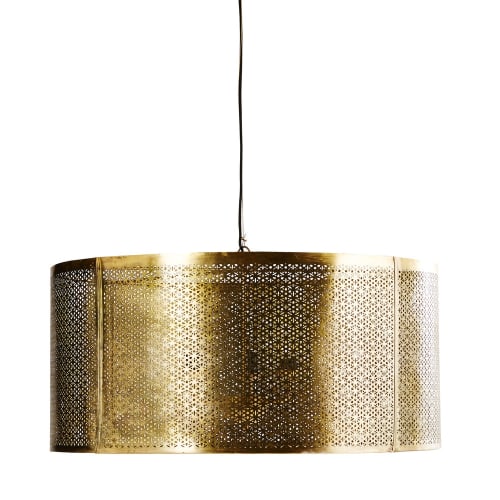 Business Lampen und dekorationsgegenstände | Hängelampe aus ziseliertem Metall, goldfarben D77 - MQ46692