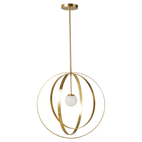 Business Lampen und dekorationsgegenstände | Hängelampe mit goldfarbener Metallhalterung und Sandglasschirm - AD06537