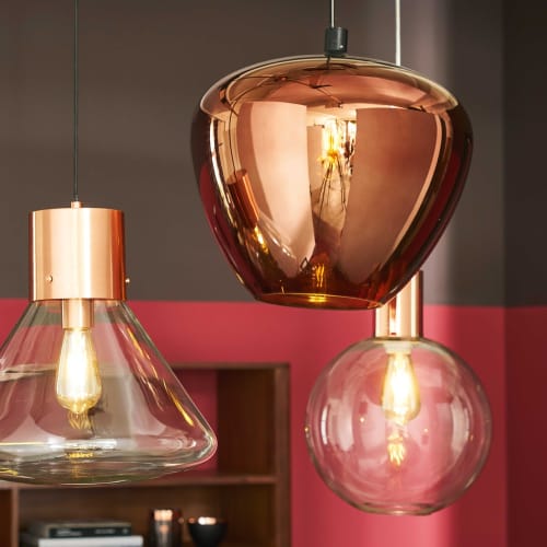 Business Lampen und dekorationsgegenstände | Hängeleuchte aus verkupfertem Metall und Glas D30 - PJ15848