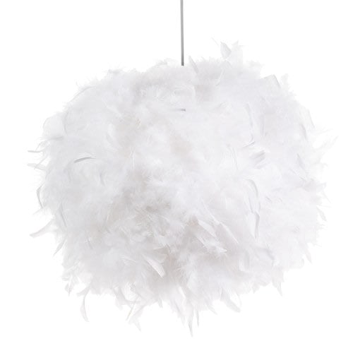 Hängeleuchte aus weißen Federn ohne elektrischen Anschluss Feathers