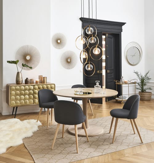 Hängeleuchte mit 6 Kugelschirmen aus Rauchglas und Metall, schwarz | Maisons du Monde Hängeleuchte mit 6 Kugelschirmen aus Rauchglas und Metall, schwarz | Maisons du Monde