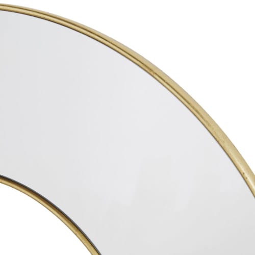 Dekoration Wandspiegel und Barock Spiegel | Halbrunder Spiegel aus goldfarbenem Metall, 60x90cm - LQ22949