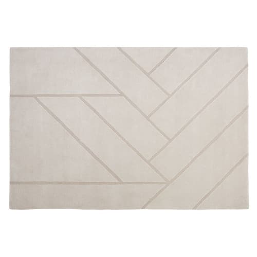 Textil Teppiche | Handgetufteter Teppich aus Wolle und Baumwolle, ecru und beige, 160x230cm - LK86613