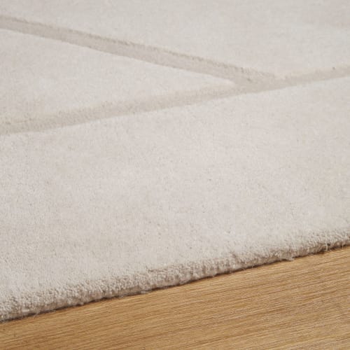 Textil Teppiche | Handgetufteter Teppich aus Wolle und Baumwolle, ecru und beige, 160x230cm - LK86613