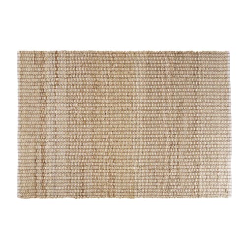 Textil Teppiche | Handgewebter beigefarbener Teppich aus Jute und Baumwolle, 140x200cm - FT75793