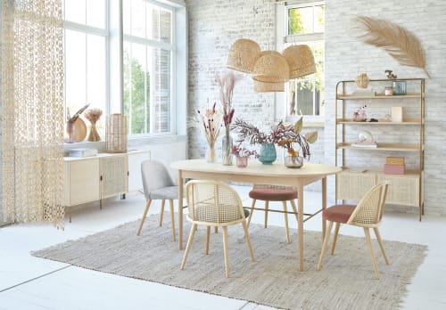 Hellgrau Melierter Stuhl Im Vintage Stil Und Birkenholz Mauricette Maisons Du Monde