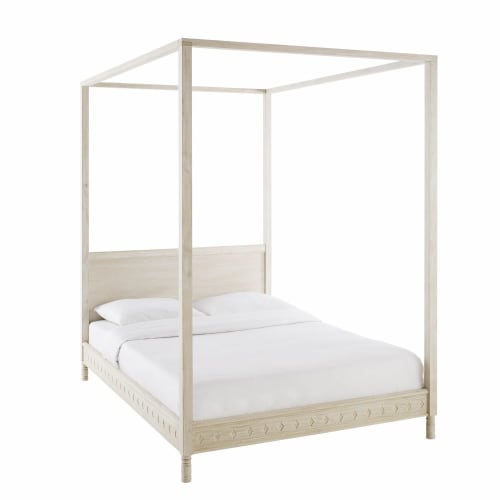 Himmelbett 140x190 Aus Kiefernholz Gebrochenes Weiss Zen Market Maisons Du Monde