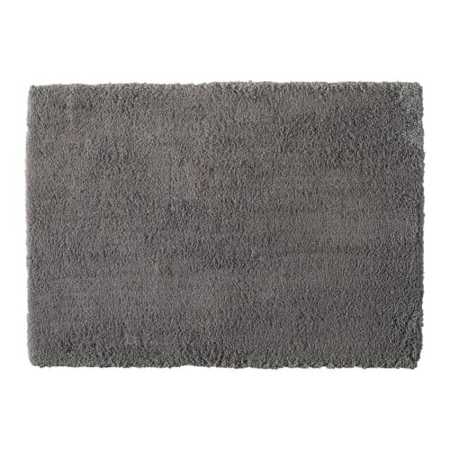 Hochflor Teppich aus Stoff, 140 x 200 cm, grau