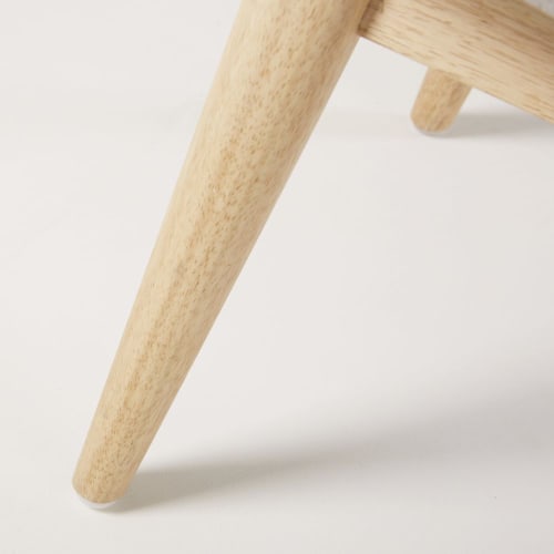 Möbel Hocker und Sitzhocker | Hocker grau meliert mit Kautschukholzfüßen - GX12264