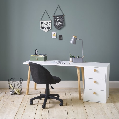 Höhenverstellbare Schreibtischfüße aus Kiefernholz (x2) Mika | Maisons