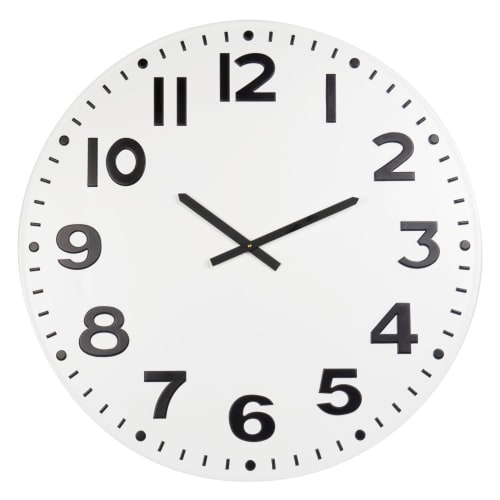 Horloge En Metal Blanc Et Noir D78 Alby Maisons Du Monde