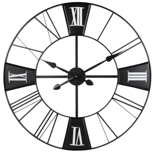 Horloge En Metal Noir Et Blanc D75 Fresno Maisons Du Monde