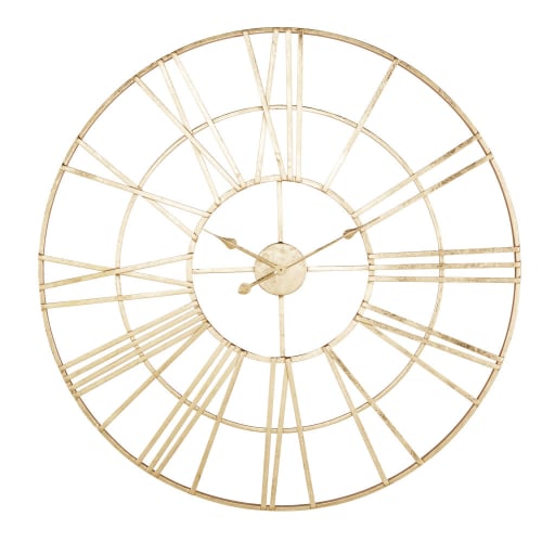 Horloge ronde en métal doré D100 | Maisons du Monde