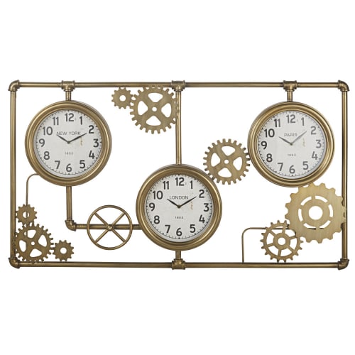 Déco Horloges murales et horloges à poser | Horloges en métal doré 120x67 - DI63961