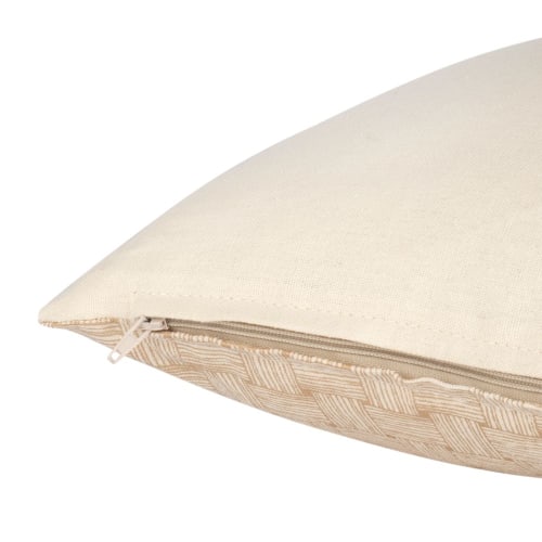 Housse De Coussin En Coton Blanc Et Doré 40x40 Indah Maisons Du Monde