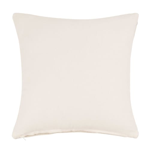 Housse de coussin en coton et jute écru et beige 40x40 ...