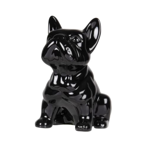 Dekoration Figuren und Statuen | Hundefigur aus Dolomit, schwarz, H15cm - ST45825