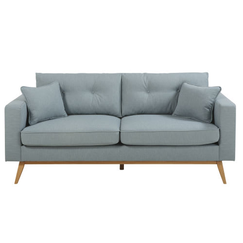 Ice Blue 3-Seater Scandinavian-Style Sofa Brooke | Maisons du Monde