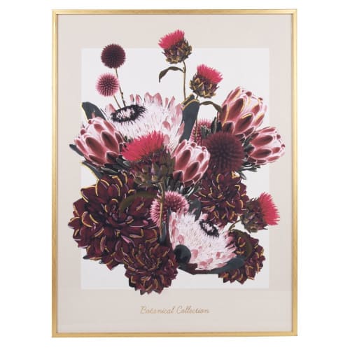 Impresión sobre lienzo de flores con marco de madera 45 x 60