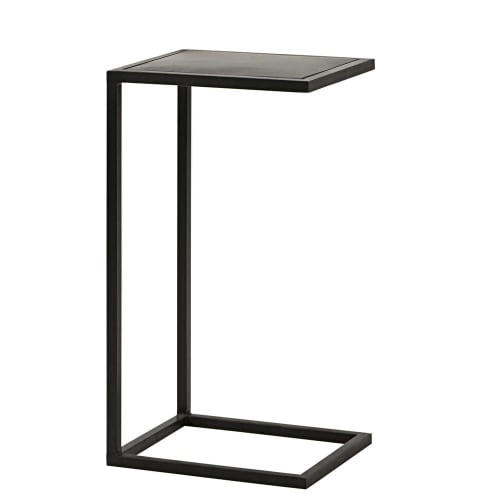 industrial black metal side table