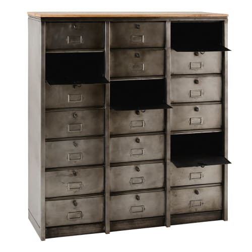 Industrial Metal 21 Drawer Cabinet Mabillon Maisons Du Monde