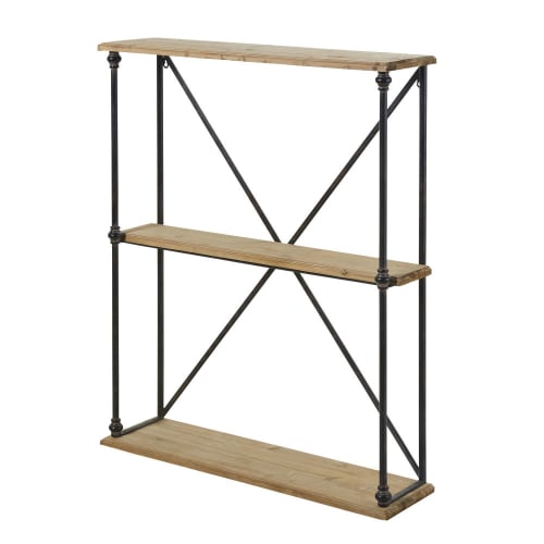 Industrial Style Fir And Metal Shelving, Industrial Style Shelving Unit