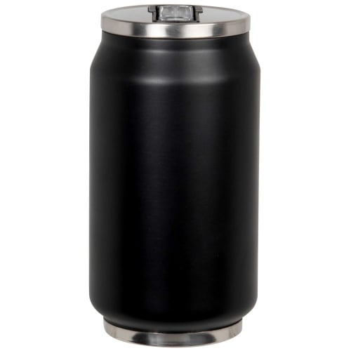 Insulated can with black and ecru print