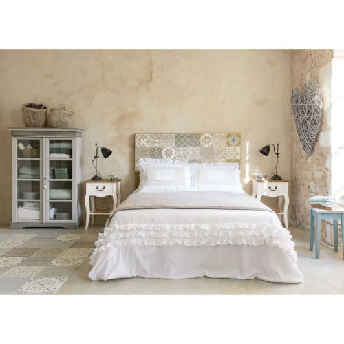 Juego de cama 220 x 240 cm de algodón blanco Sans Souci Juego de cama 220 x 240 cm de algodón blanco SANS SOUCI