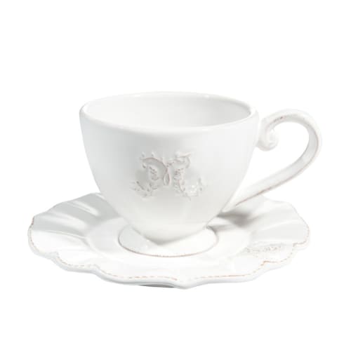 Kaffeetassen Mit Untertasse Aus Keramik Weiss Bourgeoisie Maisons Du Monde