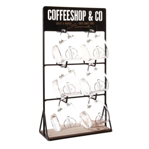 Tischkultur Tassen und Becher | Kaffetassen aus Glas (x6) mit Halter - BT52097