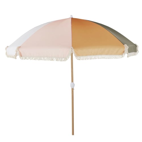 Kakigroene, oranje, beige en roze stoffen parasol Nicolo | Maisons du Monde