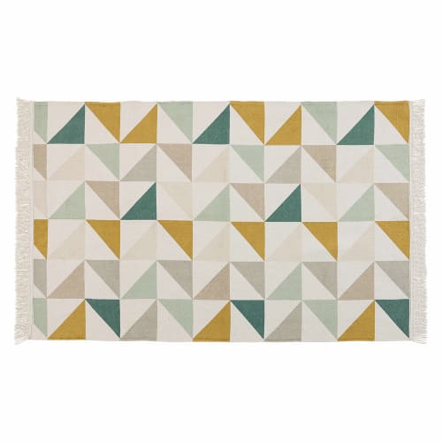 Katoenen tapijt met veelkleurige grafische patronen, 120x180