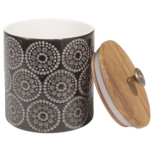 Tischkultur Dosen und Bonbonschachteln | Keramikdose H 11 cm schwarz - KW58291