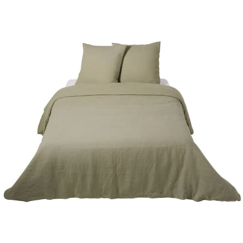 Khaki Washed Linen Bedding Set 240x260 Maisons du Monde