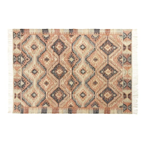 Textil Teppiche | Kilim-Teppich aus mehrfarbiger Baumwolle und Jute 160x230 - KR51330