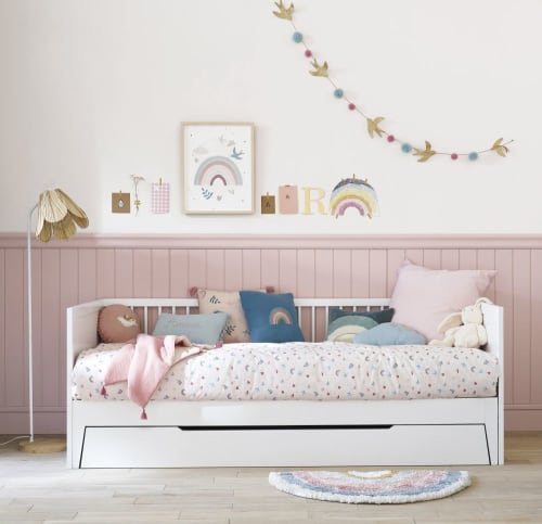 Kids Kinderbettwäsche | Kinderbettwäsche aus Bio-Baumwolle, rosa und blau mit Muster, 140x200cm - AZ61480