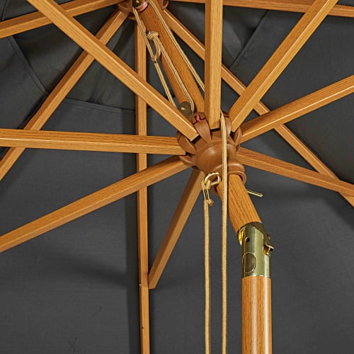 Kippbarer Sonnenschirm aus Aluminium mit anthrazitfarbenem Stoff 3 x 3