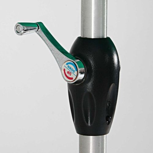 Kippbarer Sonnenschirm aus Aluminium mit lagunenblauem Stoff 3 x 3 m