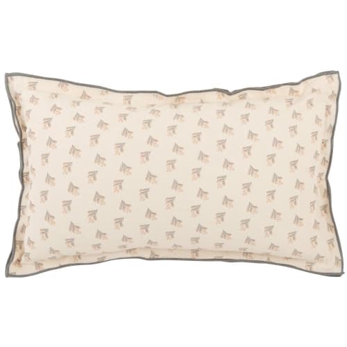 Textil Kissen und Kissenbezüge | Kissenbezug aus Baumwolle mit ecrufarbenem Blumenprint, 30x50cm - LZ60879