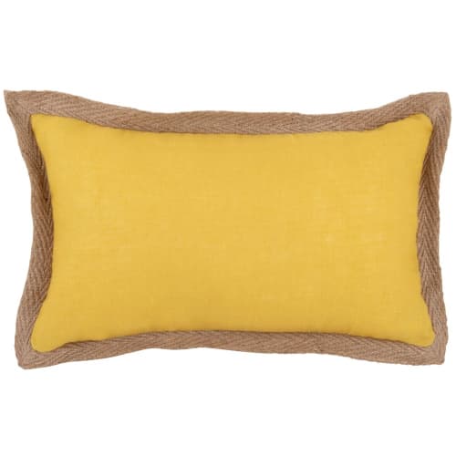 Textil Kissen und Kissenbezüge | Kissenbezug aus Baumwolle und Jute, gelb und beige, 30x50cm - DM36592