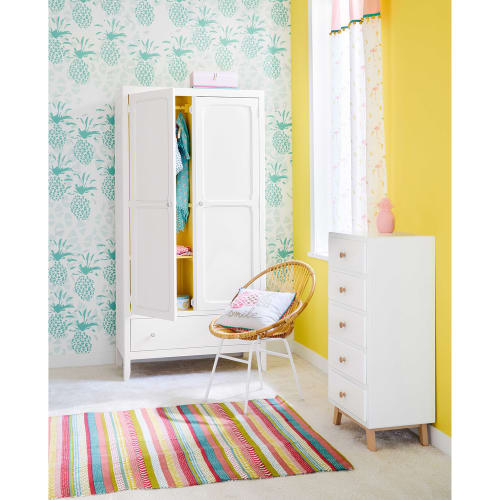 Kleiderschrank 2 Türen 1 Schublade, elfenbeinfarben Alix | Maisons du Monde