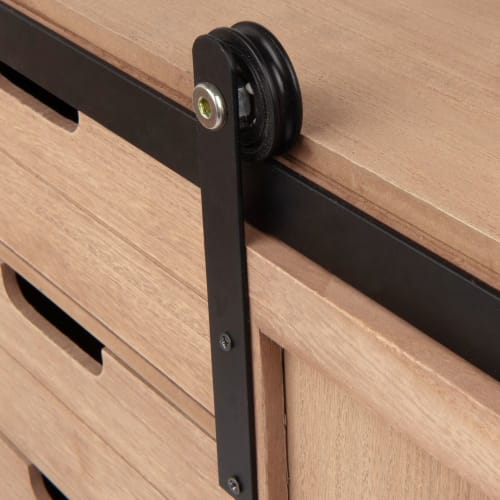 Kleines Aufbewahrungsmöbel mit 1 Tür und 4 Schubladen, bedruckt WOBURN